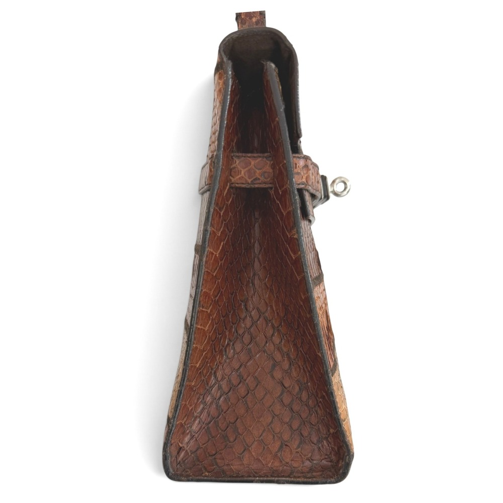 Miu Miu Python Patchwork Top Handle Crossbody Bag Brown - Picture 6 of 14